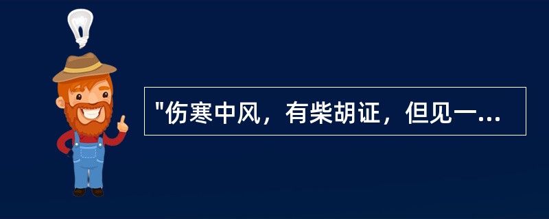 "伤寒中风，有柴胡证，但见一证便是，不必悉具"下列哪种解释最全面