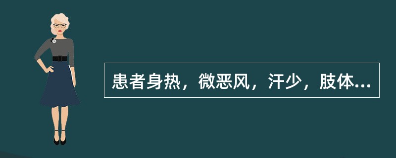 患者身热，微恶风，汗少，肢体疫重，头昏重胀痛，咳嗽痰黏，鼻流浊涕，心烦，口渴，舌苔薄黄而腻，脉濡数。治疗应首选