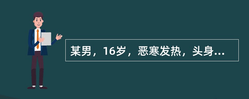 某男，16岁，恶寒发热，头身疼痛，脉浮紧，其舌象应是（）