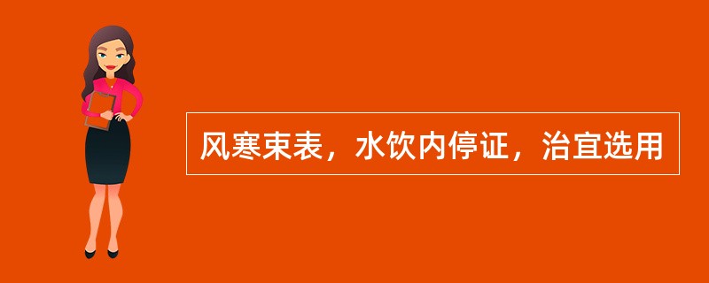 风寒束表，水饮内停证，治宜选用