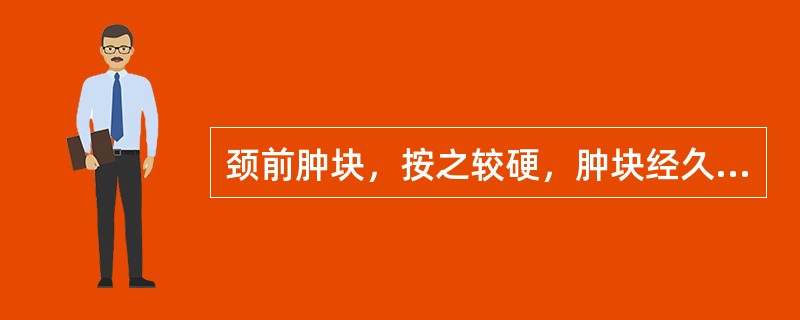 颈前肿块，按之较硬，肿块经久未消，胸闷纳差，苔白腻，脉弦。其治法为