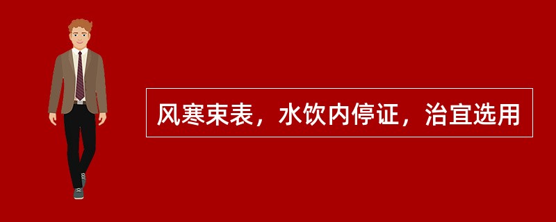 风寒束表，水饮内停证，治宜选用