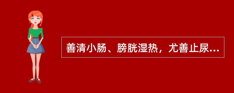 善清小肠、膀胱湿热，尤善止尿道疼痛，为治诸淋涩痛之要药的药是