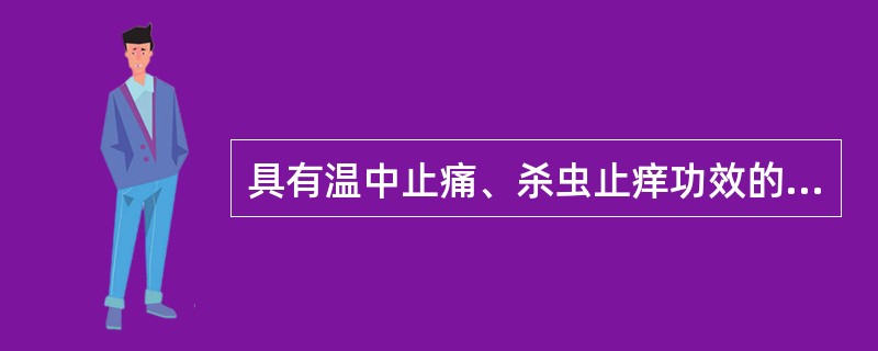 具有温中止痛、杀虫止痒功效的药物是