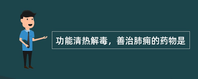 功能清热解毒，善治肺痈的药物是