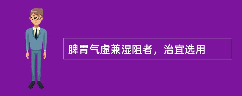 脾胃气虚兼湿阻者，治宜选用