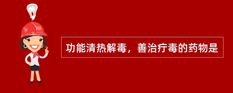 功能清热解毒，善治疔毒的药物是