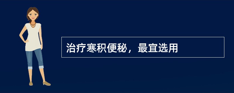 治疗寒积便秘，最宜选用