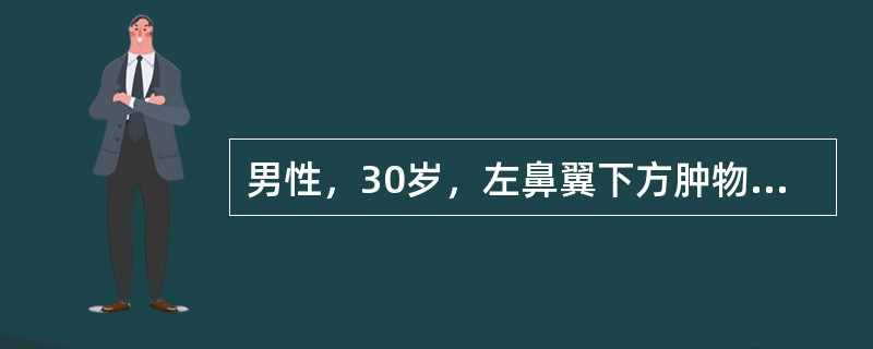 男性，30岁，左鼻翼下方肿物3年，检查见病变位于软组织内。切除肿物为囊性，囊壁内衬上皮为假复层柱状上皮，局部见复层鳞状上皮。囊壁结缔组织无明显炎症细胞。最可能的病理诊断是（）