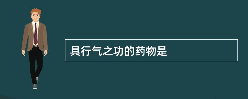 具行气之功的药物是