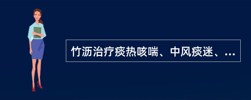 竹沥治疗痰热咳喘、中风痰迷、惊痫癫狂是取其什么功效