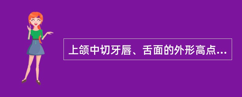 上颌中切牙唇、舌面的外形高点位于（）