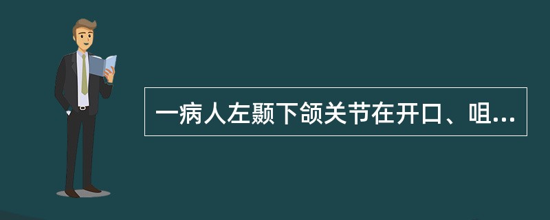 一病人左颞下颌关节在开口、咀嚼时疼痛，无自发痛，检查发现开口中度受限、开口型偏向左侧，左髁突后方明显压痛，未见红肿。其诊断应该为（）