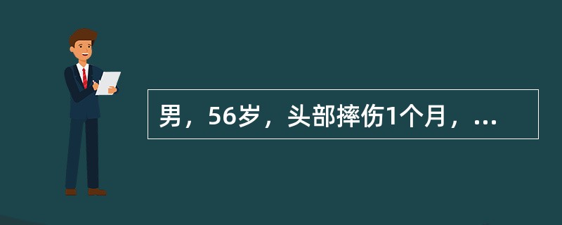 男，56岁，头部摔伤1个月，头痛、呕吐3天，CT示右颞顶新月形等密度病灶，中线轻度移位。治疗首选