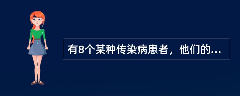 有8个某种传染病患者，他们的潜伏期分别为5、2、21、8、12、15、9、13，其中位数是