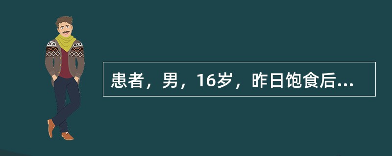 患者，男，16岁，昨日饱食后出现腹痛肠鸣，泻下粪便臭如败卵，泻后痛减，伴有不消化食物，脘腹痞满，嗳腐酸臭，不思饮食，舌苔垢浊，脉滑。诊断属于（）