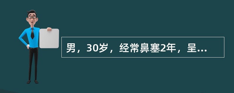 男，30岁，经常鼻塞2年，呈间歇性和交替性，安静时加重，检查见双下鼻甲肿胀，中鼻道及嗅裂未见分泌物潴留。该病应首先考虑的诊断是