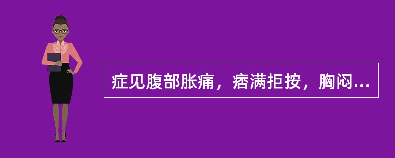 症见腹部胀痛，痞满拒按，胸闷不舒，烦渴引饮。大便秘结，或溏滞不爽，身热自汗，小便短赤。舌苔黄腻，脉滑数。证属（）