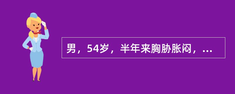 男，54岁，半年来胸胁胀闷，走窜疼痛，易怒，胁下痞块，刺痛拒按，舌紫暗，脉涩，属（）