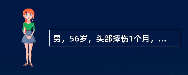 男，56岁，头部摔伤1个月，头痛、呕吐3天，CT示右颞顶新月形等密度病灶，中线轻度移位。最可能的诊断是