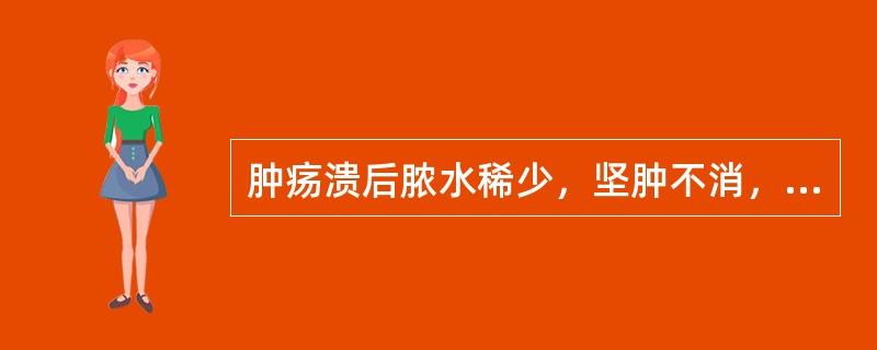 肿疡溃后脓水稀少，坚肿不消，伴身热乏力，精神不振，脉无力者，宜用()