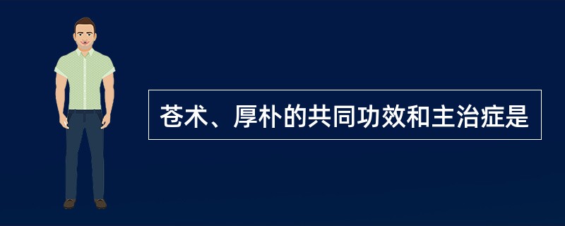 苍术、厚朴的共同功效和主治症是