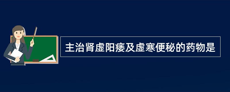 主治肾虚阳痿及虚寒便秘的药物是