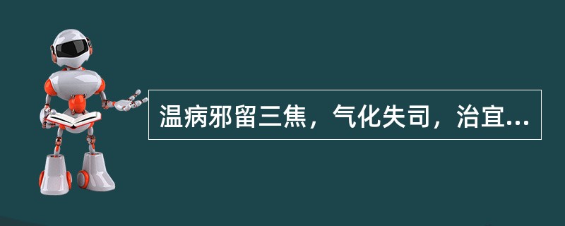 温病邪留三焦，气化失司，治宜（）