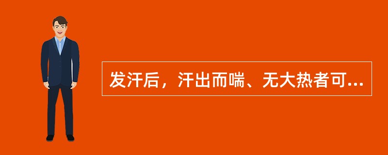 发汗后，汗出而喘、无大热者可与（）
