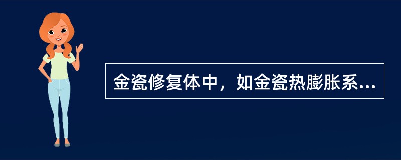 金瓷修复体中，如金瓷热膨胀系数不匹配，出现后果是（）