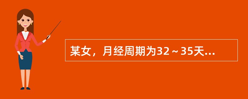 某女，月经周期为32～35天，经行量少，色紫黑有块，小腹胀痛拒按，舌正常，脉细涩。<br /><br /><br />其治法是：（）