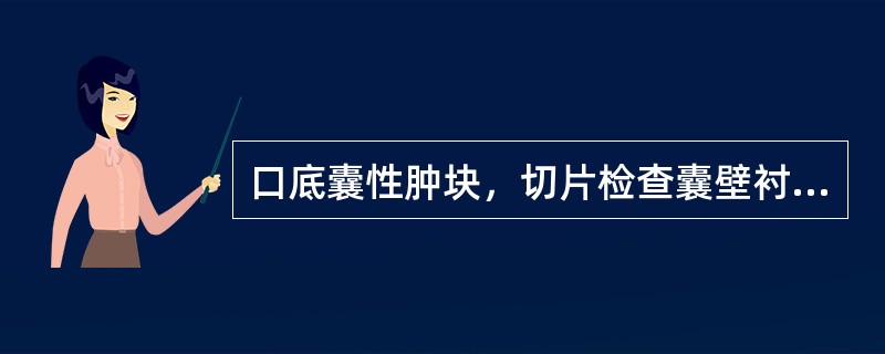 口底囊性肿块，切片检查囊壁衬里为鳞状上皮，囊壁结缔组织中有少量慢性炎症细胞浸润，壁外可见少量散在黏液腺泡，应诊断为（）