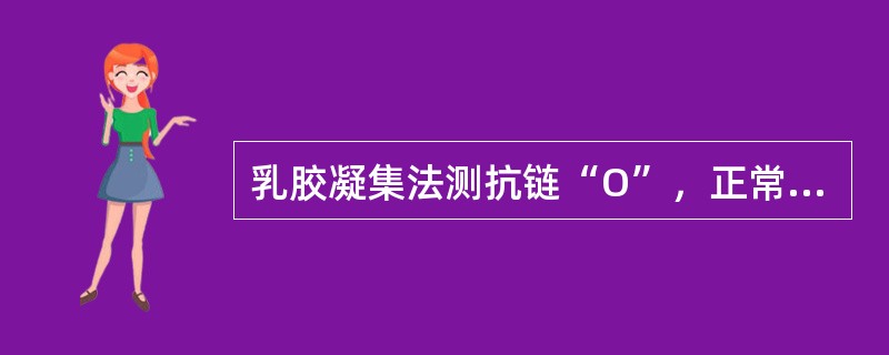 乳胶凝集法测抗链“O”，正常参考值是（）