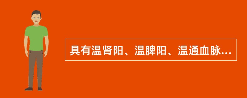 具有温肾阳、温脾阳、温通血脉、引火归元功效的药物是（）