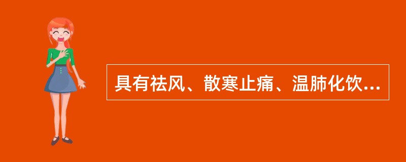 具有祛风、散寒止痛、温肺化饮、宣通鼻窍功效的药物是（）