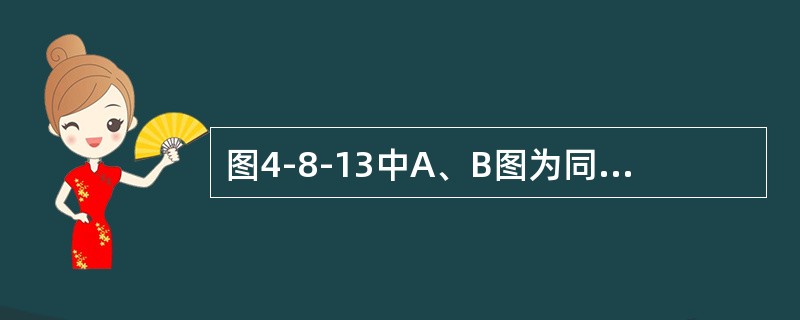 图4-8-13中A、B图为同一起搏器患者24小时内不同时间记录的心电图，以下为有关该心电图的描述，其中错误的是<img border="0" style="widt