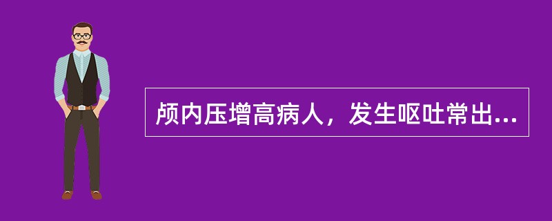 颅内压增高病人，发生呕吐常出现在（）