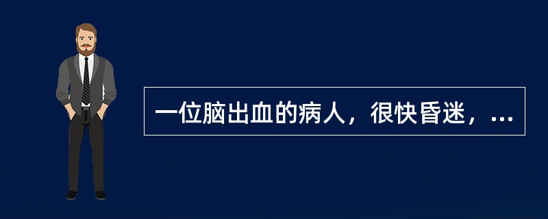 一位脑出血的病人，很快昏迷，双侧瞳孔极度缩小，四肢瘫痪，高热，呼吸障碍，出血部位应考虑（）