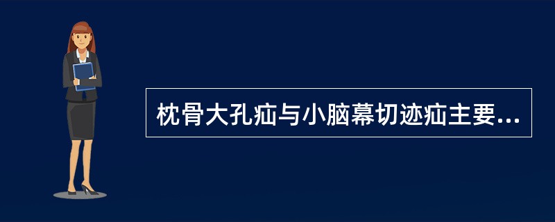 枕骨大孔疝与小脑幕切迹疝主要鉴别点在于（）