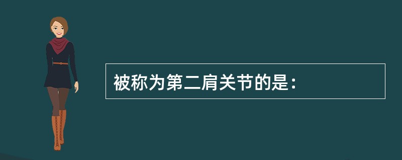 被称为第二肩关节的是：