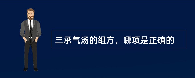 三承气汤的组方，哪项是正确的