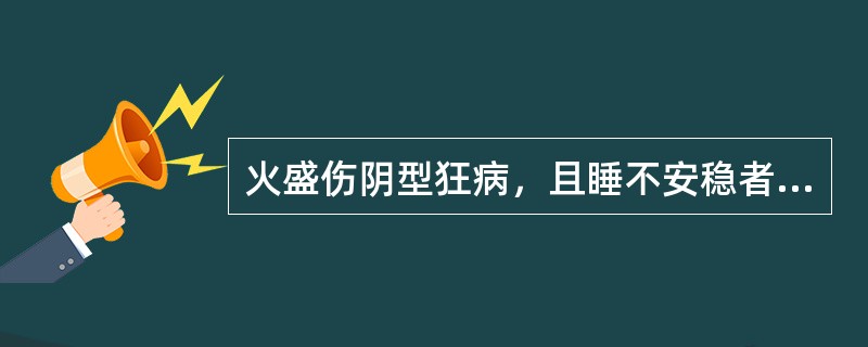 火盛伤阴型狂病，且睡不安稳者，治宜选用的方剂有（）