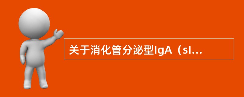 关于消化管分泌型IgA（sIgA）的产生和释放，错误的是（）