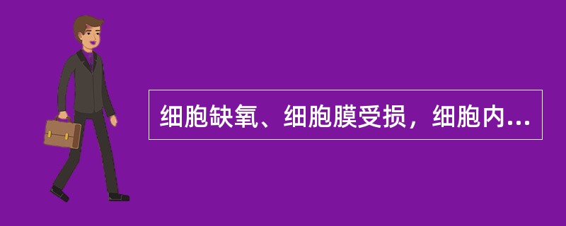细胞缺氧、细胞膜受损，细胞内出现的变化是（）