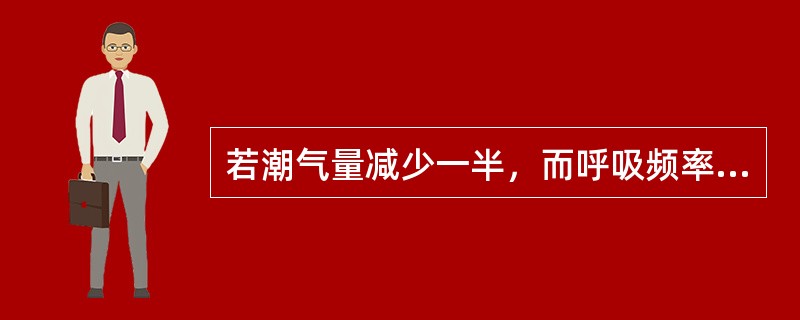 若潮气量减少一半，而呼吸频率加快一倍，则（）