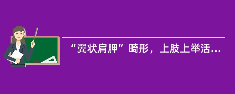 “翼状肩胛”畸形，上肢上举活动受限，见于：（）