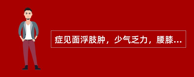 症见面浮肢肿，少气乏力，腰膝酸软易感冒。舌淡。舌苔薄白有齿痕，脉细弱。属（）