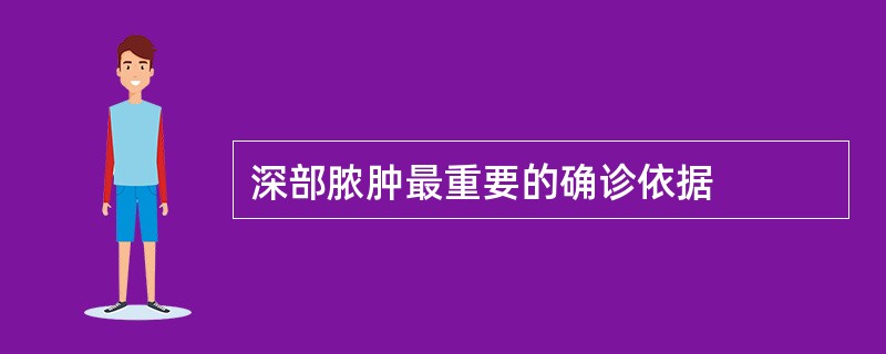 深部脓肿最重要的确诊依据