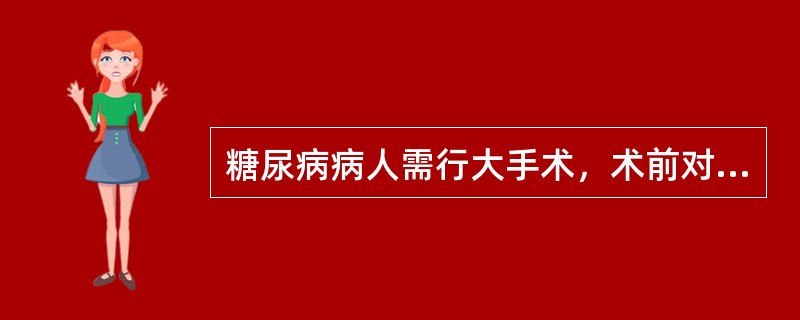 糖尿病病人需行大手术，术前对高血糖的处理是：