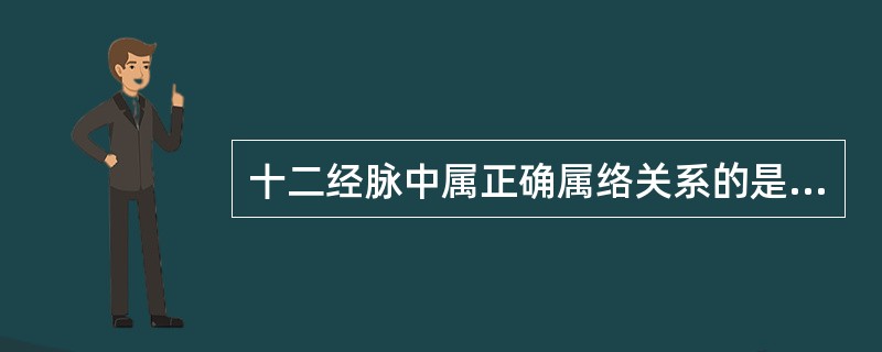 十二经脉中属正确属络关系的是（）